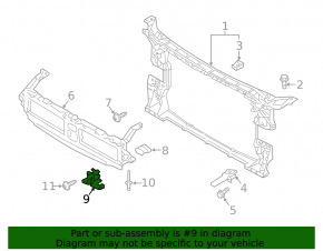 Left radiator grille mounting bracket Audi A4 B9 17-25
