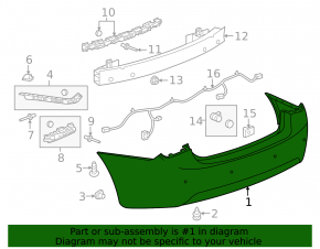 Rear bumper bare Chevrolet Cruze 11-16