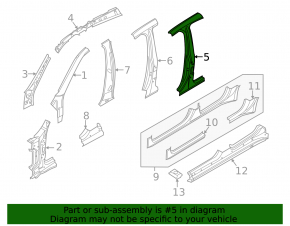 Body pillar center left Porsche Panamera 10-16