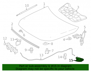 Red hood release handle from a Mercedes A-class V177 19-22