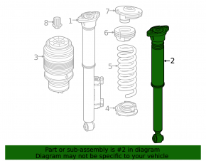 Rear left shock absorber Mercedes C-class 43 AMG W206 22-25 for air suspension