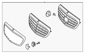 Radiator grill assembly grill Mercedes W213 E 300/350/400/450 17-20 for radar and camera, Luxury