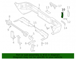 Rear bumper molding mount left G-class W463 G550 19-24