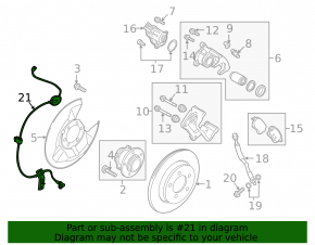 ABS sensor rear left Mazda 6 18-21 under electric handbrake