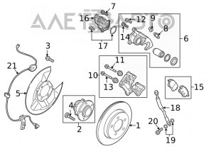 ABS sensor rear left Mazda 6 18-21 under electric handbrake