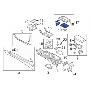 Ford Fusion mk5 17-20 center console trim scratches