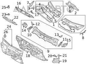 Left windshield wiper grille plastic Mazda CX-5 17-18