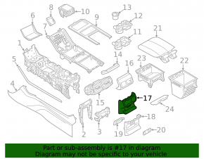 Land Rover Range Rover Velar 18-23 black rear lower center console trim for climate control