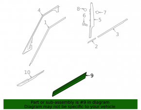 Lower front left door trim for Land Rover Range Rover Velar 18-23