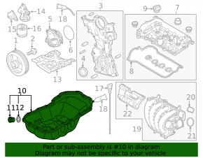 Oil pan for Mazda CX-5 13-16 2.0 engine
