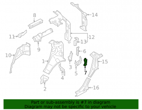 Ventilation shield left lower Ford Ecosport 18-22
