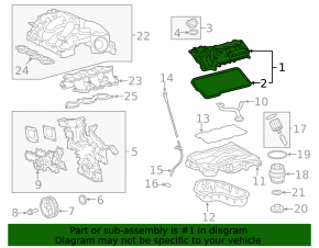 Valve cover right Lexus RX350 16-22 2GR-FKS