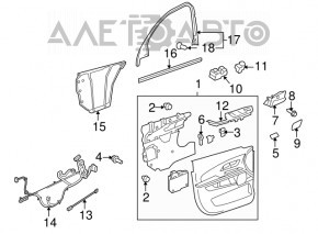 Door trim card front left Chevrolet Equinox 10-11