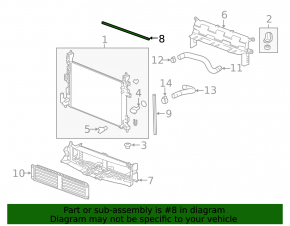Radiator seal upper Chevrolet Bolt 17-