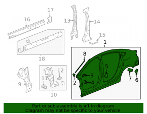 Quarter wing rear left Chevrolet Cruze 16-