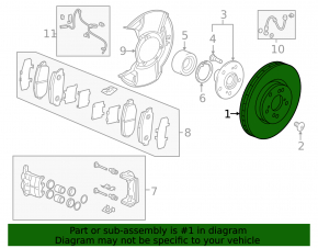 Front left brake disc Acura TLX 15-