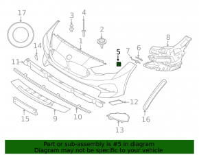 Front bumper mount, right inner, BMW 2 F44 20-24 Without m type, bumper cover & trim