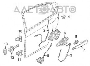 Rear right door lock BMW 5 G30 17-23 with door closer