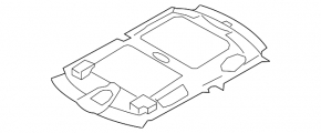 Mini Cooper Clubman R55 07-14 headlining for sunroof, grey, creases