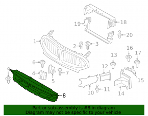 Lower radiator deflector blinds for BMW 8 G15 G16 20-25