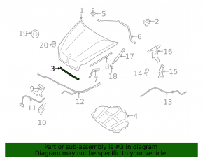 Front hood seal BMW X5 X6 E70 E71 07-13
