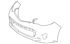 Front bumper, bare, Toyota Avalon 13-15 pre-restoration, red, pressed, scratches, crack in the mount