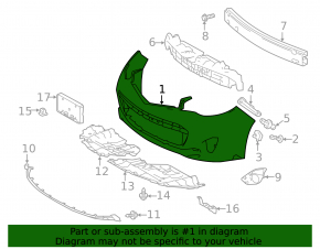 Front bumper, bare, Toyota Avalon 13-15 pre-restoration, red, pressed, scratches, crack in the mount