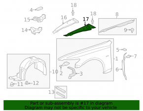 Left underhood trim Lexus LS460 07-12
