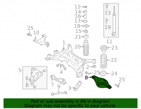 Lower rear left arm Nissan Murano z50 03-08