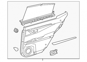 Door trim card rear right Lexus ES300h ES350 13-18 black with black insert leather, armrest leather, molding light wood gloss, with backlight, scratches, abrasions, butt
