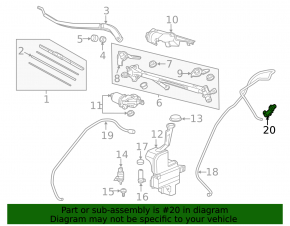 Windshield washer nozzle for Acura MDX 14-16