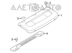 Rear shelf Nissan Versa 12-19 usa gray