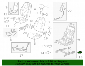 Rear right passenger seat runner trim Honda CRV 17-22