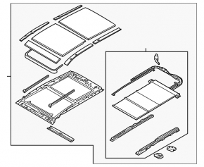 Sunroof assembly for Hyundai Santa FE Sport 13-14 panorama