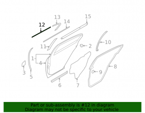 Door molding upper rear left Infiniti G25 G35 G37 4d 06-14