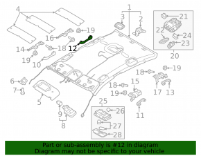 Kia Optima 16-20 front right ceiling handle, gray