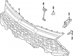 Radiator grille assembly Kia Sportage 23-24 black gloss, X-Line, X-Pro