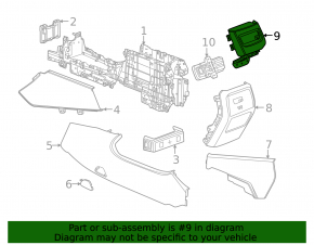 Chevrolet Equinox EV 24-26 rear center console trim, black