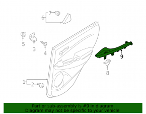 Rear left window lifter control trim Hyundai Kona 18-23