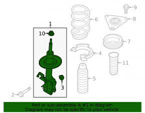 Shock absorber strut assembly front left Nissan Rogue 14-20