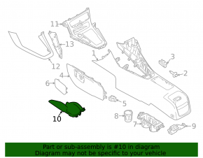 Handbrake trim for central console Ford Focus mk3 15-18 rest, grey, with trim
