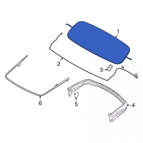 Rear window for Ford Mustang mk6 15 convertible