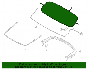 Rear window for Ford Mustang mk6 15 convertible
