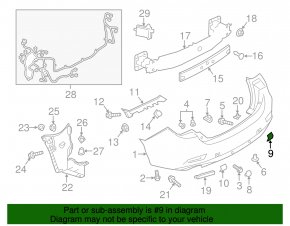 Plug towing hook rear bumper right Mazda 6 13-16