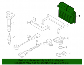 Block ECU engine computer VW Passat b7 12-12 USA 3.6