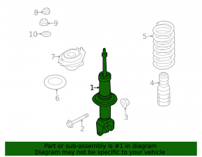 Rear left shock absorber Subaru Tribeca B10 08-14