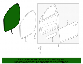 Front left door seal for Chevrolet Volt 11-15
