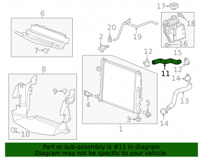 Left cooling hose Cadillac ATS 13-2.5