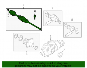 Rear left axle drive BMW 5 GT F07 10-17