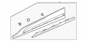 Door trim lower front right Chevrolet Bolt EUV 22-23 structure with chrome molding